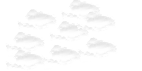 A grayscale image featuring a collection of clouds against a stark black background in the sky view