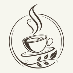 Coffee Cup Design – Modern Coffee Logo, Café Icon, Espresso Mug Illustration for Branding, Coffee Shop Emblem, Hot Beverage Symbol, Minimalist Coffee Art, Barista T-Shirt Graphic

