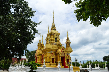 Fototapeta premium Pagoda, Lanna Architecture, Symbols of Buddhism, South East Asia at Wat Khamat, Chiang Mai, Northern Thailand