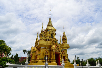Fototapeta premium Pagoda, Lanna Architecture, Symbols of Buddhism, South East Asia at Wat Khamat, Chiang Mai, Northern Thailand