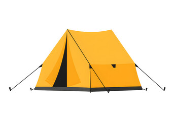 Bright orange camping tent ready for adventure and outdoor exploration
