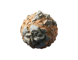 Stylized 3D Cartoon Asteroid with Rocky Terrain