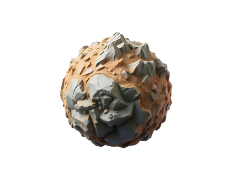 Stylized 3D Cartoon Asteroid with Rocky Terrain
