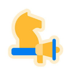 marketing strategy flat sticker