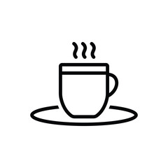 Black line icon for tea
