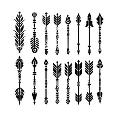 Decorative Arrow Element Silhouettes Clipart On White Background