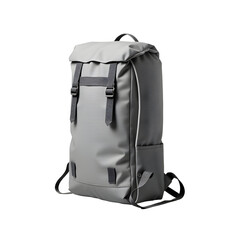 Modern Gray Backpack with Roll-Top and Straps