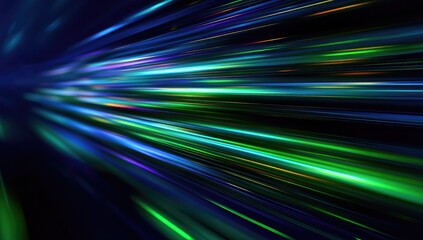 Abstract burst of vibrant, streaking light rays radiating outward from a central point on a dark background