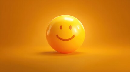Happy smiley face representing joy, optimism, and positive emotions on orange