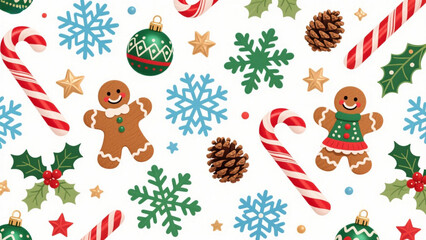 A Christmas pattern featuring a playful and festive design. Christmas, Christmas Tree, Merry Christmas, Christmas Background, Christmas Lights