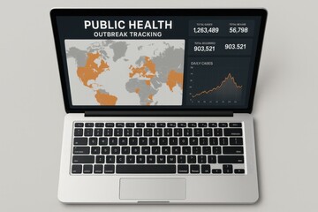 Global Outbreak Tracking Dashboard Showing Cases, Deaths, Recoveries, and Daily Trends
