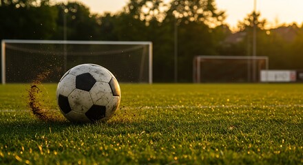 Obraz premium Soccer Ball on Field