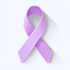 A light purple awareness ribbon, angled, with a drop shadow