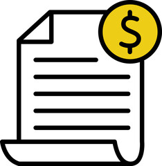 Document with Dollar Sign Outline Icon