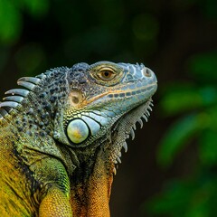 Obraz premium Close-up iguana profile