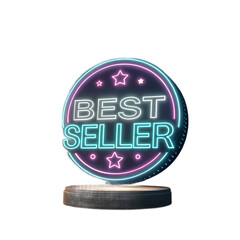high tech led best seller icon on transparent background. led best seller png