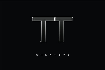 TT Luxury Minimalist Letter Logo – Modern Metallic Design for Premium Branding & Creative Identity