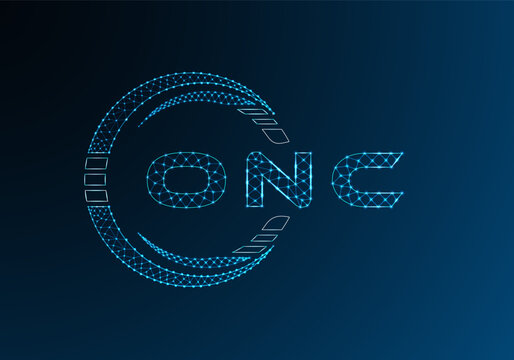ONC low poly letter logo vector design. ONC lower poly logo design. Low poly logo.