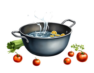 Cooking Pot with Ingredients