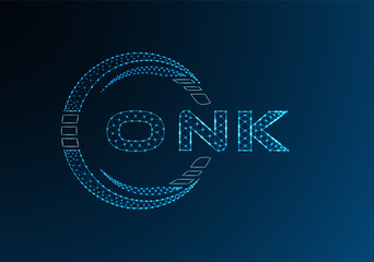 ONK low poly letter logo vector design. ONK lower poly logo design. Low poly logo.