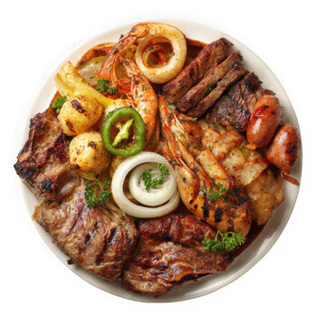  Parrillada on white background