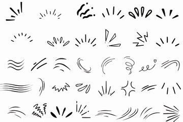 Various doodle line shapes