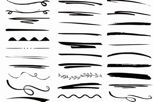 Line art underline strokes