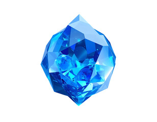 Blue Gemstone Crystal with Geometric Facets