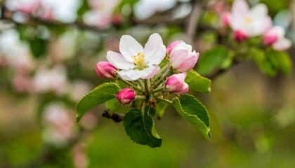 Obraz premium Apple blossoms closeup spring nature