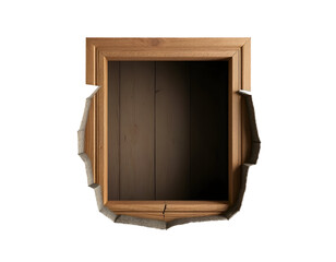 Wooden Frame Breaking Through Wall