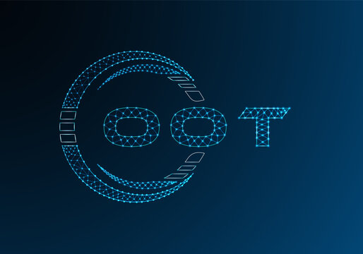 OOT low poly letter logo vector design. OOT lower poly logo design. Low poly logo.