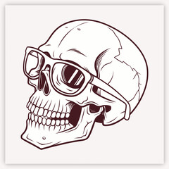 Vintage skull with wings