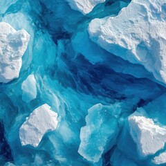 Ice floes in a turquoise glacial stream