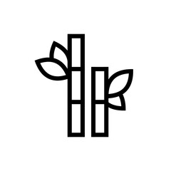 Vector Bamboo Icon – Green Bamboo Stalk and Leaves Illustration for Eco, Nature, Zen, and Asian Design Concepts