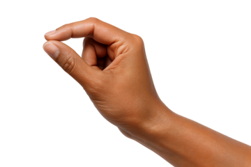 Close-up of a woman's hand making a gesture, showcasing fine details and skin tone.