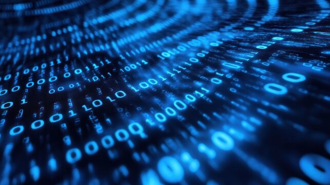 Abstract digital binary code - Powered by Adobe