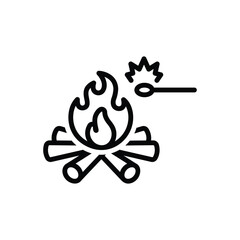 Black line icon for kindling
