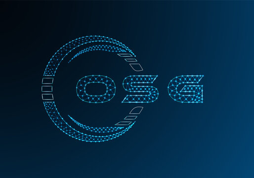 OSG low poly letter logo vector design. OSG lower poly logo design. Low poly logo.