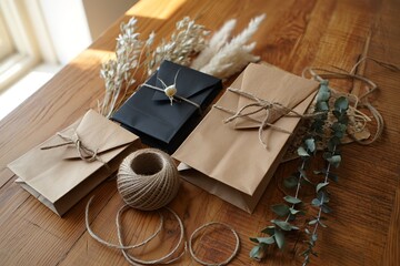 christmas decoration on wooden table