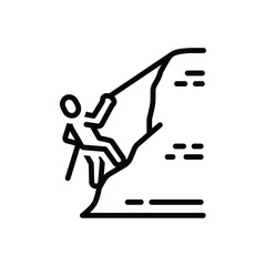 Black line icon for adventure