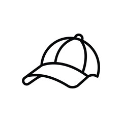 Black line icon for cap
