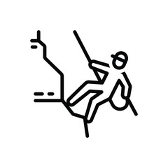 Black line icon for climb
