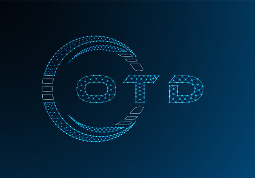 OTD low poly letter logo vector design. OTD lower poly logo design. Low poly logo.