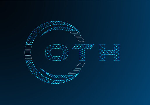 OTH low poly letter logo vector design. OTH lower poly logo design. Low poly logo.