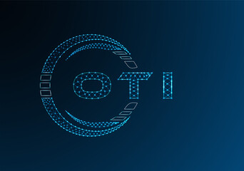 OTI low poly letter logo vector design. OTI lower poly logo design. Low poly logo.