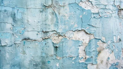 Obraz premium Old light blue weathered painted wall background.