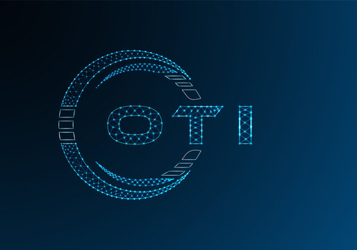 OTI low poly letter logo vector design. OTI lower poly logo design. Low poly logo.