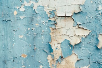 Obraz premium Old light blue weathered painted wall background.