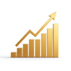 Golden upward trend graph