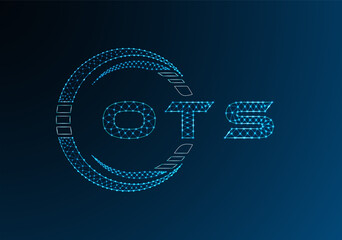OTS low poly letter logo vector design. OTS lower poly logo design. Low poly logo.